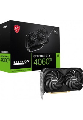 Відеокарта GF RTX 4060 Ti  8GB GDDR6 Ventus 2X Black OC MSI (GeForce RTX 4060 Ti VENTUS 2X BLACK 8G OC)