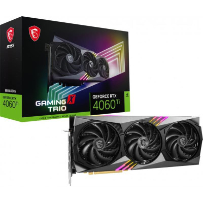 Відеокарта GF RTX 4060 Ti 8GB GDDR6 Gaming X Trio MSI (GeForce RTX 4060 Ti GAMING X TRIO 8G)