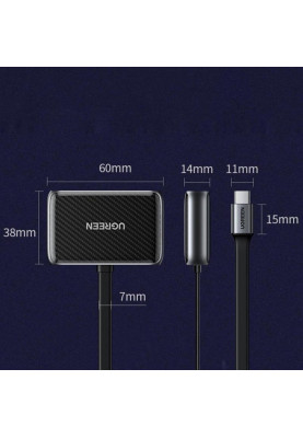 Адаптер Ugreen CM303 HDMI+VGA - USB Type-C (F/M), Black (70549)