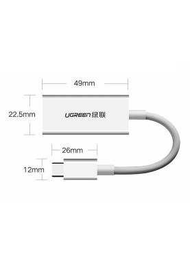 Адаптер Ugreen MM130 DisplayPort - USB Type-C (F/M), Gray (40372)
