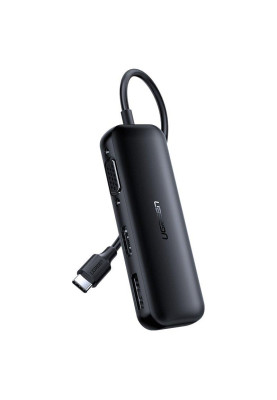 Адаптер Ugreen CM260 DisplayPort+HDMI+VGA - USB Type-C (F/M), Black (60568)