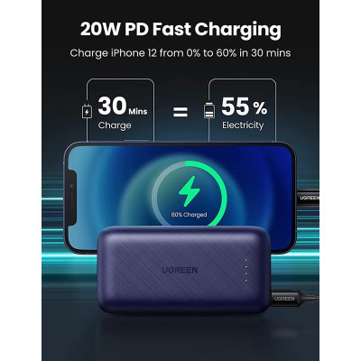 Універсальна мобільна батарея Ugreen PB172 10000mAh Blue (80917)