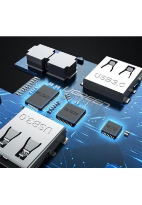 Концентратор USB Type-C Ugreen CM136 3xUSB 3.0 + HDMI + 3.5 мм, Gray (80132)