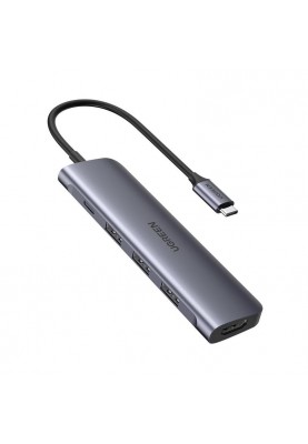 Концентратор USB Type-C Ugreen CM136 3xUSB 3.0 + HDMI, Gray (50209)