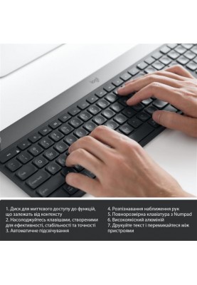 Клавіатура бездротова Logitech Craft Black (920-008504)