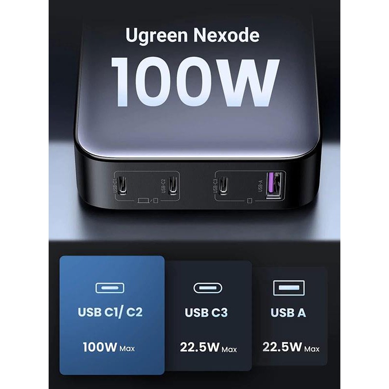 Зарядний пристрій Ugreen CD328 Black (90928)