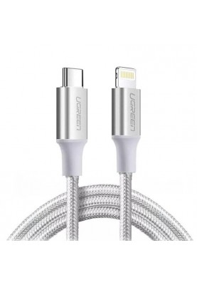 Кабель Ugreen US304 USB Type-C - Lightning (M/M), 2 м, Silver (70525)