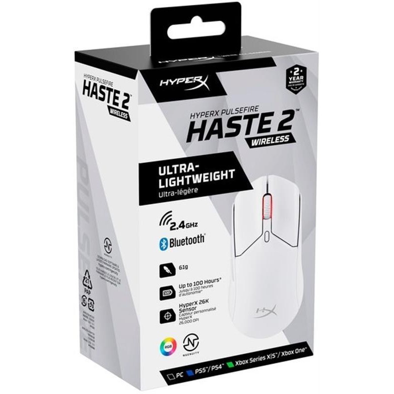 Мишка бездротова HyperX Pulsefire Haste 2 WL White (6N0A9AA)