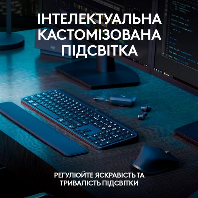 Клавiатура бездротова Logitech MX Keys S Graphite (920-011593)