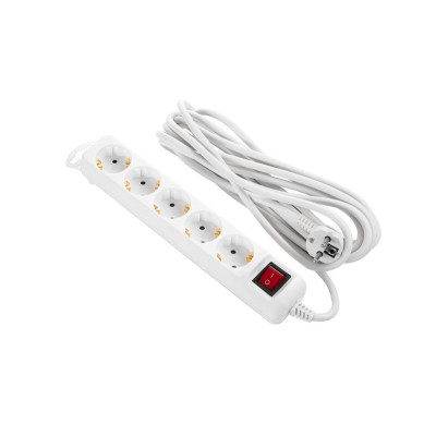 Фільтр живлення 2Е (2E-U05ES15M5) 5хSchuko, 5 м, білий