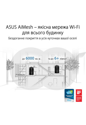 Wi-Fi Mesh система Asus ZenWiFi Pro ET12 1pk Black (90IG05Z0-MO3A10)