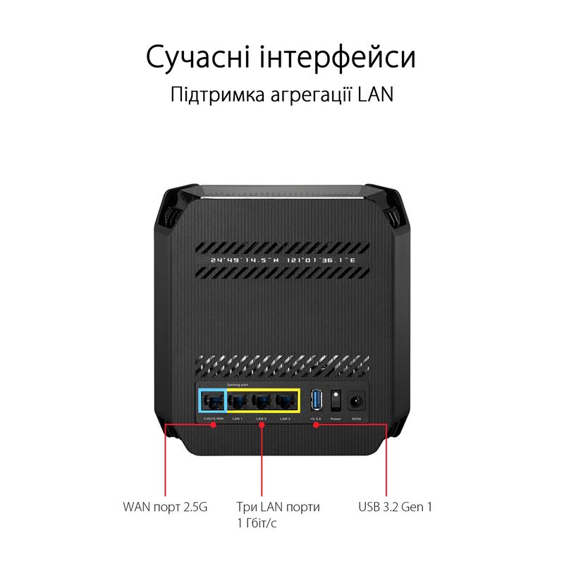 Wi-Fi Mesh система Asus ROG Rapture GT6 2pk Black (90IG07F0-MU9A20)
