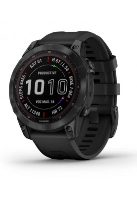 Смарт-годинник Garmin Fenix 7 Sapphire Solar Black DLC Titanium with Black Band (010-02540-47)