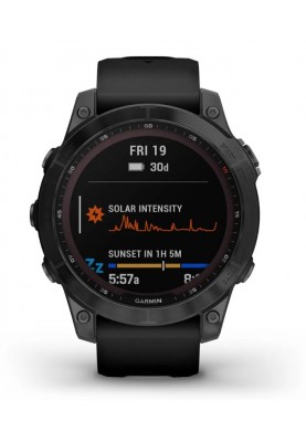 Смарт-годинник Garmin Fenix 7 Sapphire Solar Black DLC Titanium with Black Band (010-02540-47)