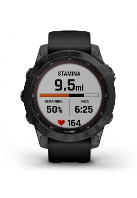 Смарт-годинник Garmin Fenix 7 Sapphire Solar Black DLC Titanium with Black Band (010-02540-47)