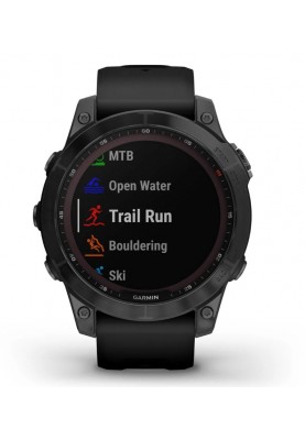 Смарт-годинник Garmin Fenix 7 Sapphire Solar Black DLC Titanium with Black Band (010-02540-47)