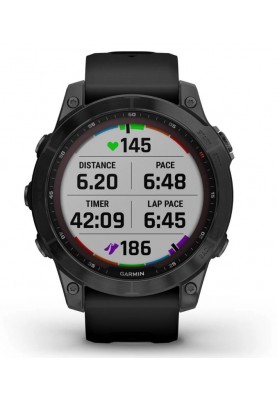 Смарт-годинник Garmin Fenix 7 Sapphire Solar Black DLC Titanium with Black Band (010-02540-47)