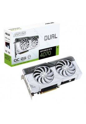 Відеокарта GF RTX 4070 12GB GDDR6X Dual OC White Asus (DUAL-RTX4070-O12G-WHITE)