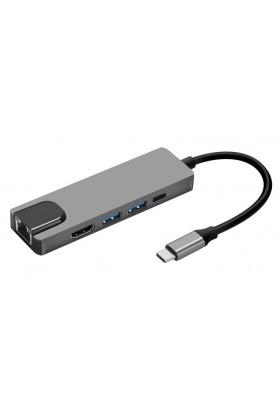 Док-станція ProLogix (PR-WUC-103B) 5 in 1 USB3.1 Type C to HDMI+2*USB3.0+USB C PD+Lan