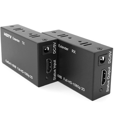 Подовжувач Atcom HDMI - RJ-45 (F/F), до 120 м, Black (14157)