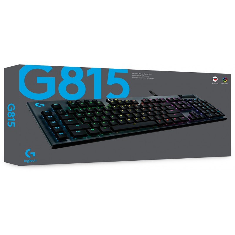 Клавiатура Logitech G815 Gaming Mechanical GL Tactile RGB Black (920-008992)