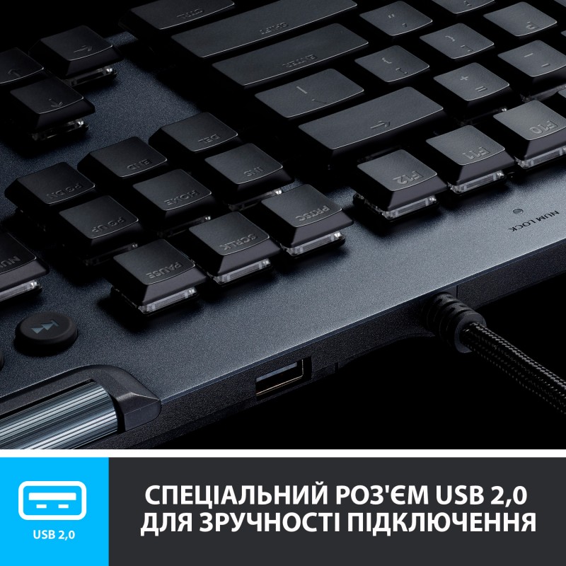 Клавiатура Logitech G815 Gaming Mechanical GL Tactile RGB Black (920-008992)