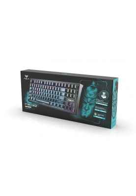 Клавіатура Aula Mechanical F3032 Black keycaps, plus 21 Yellow keys KRGD brown (6948391201740)