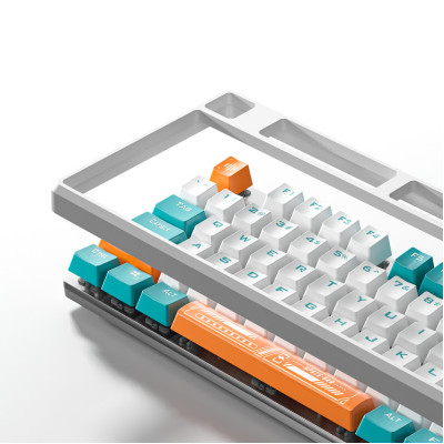Клавіатура Aula Mechanical F2088 PRO White/Blue, plus 9 Orange keys KRGD blue (6948391234908)