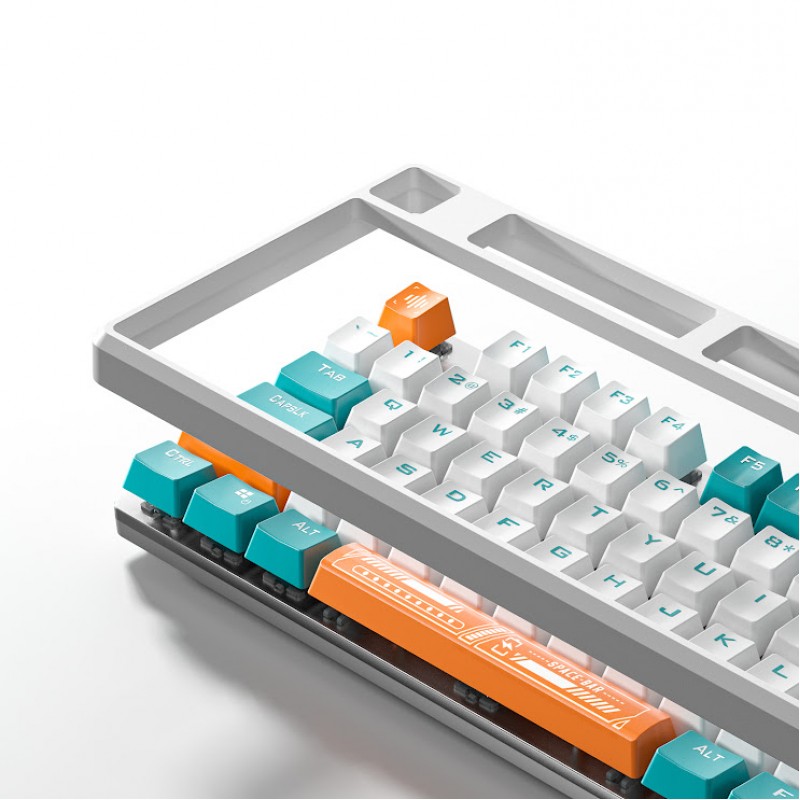 Клавіатура Aula Mechanical F2088 PRO White/Blue, plus 9 Orange keys KRGD blue (6948391234908)