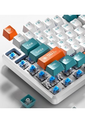 Клавіатура Aula Mechanical F2088 PRO White/Blue, plus 9 Orange keys KRGD blue (6948391234908)