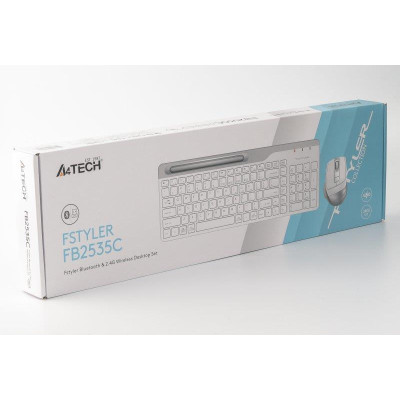 Комплект (клавіатура, мишка) бездротовий A4Tech FB2535C Icy White