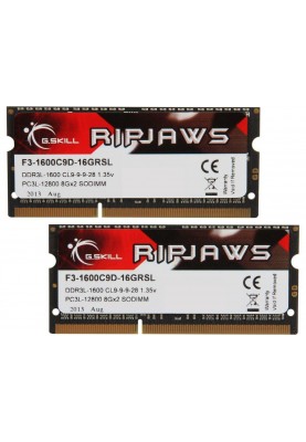 Модуль пам`ятi SO-DIMM 2x8GB/1600 1,35V DDR3L G.Skill Ripjaws (F3-1600C9D-16GRSL)