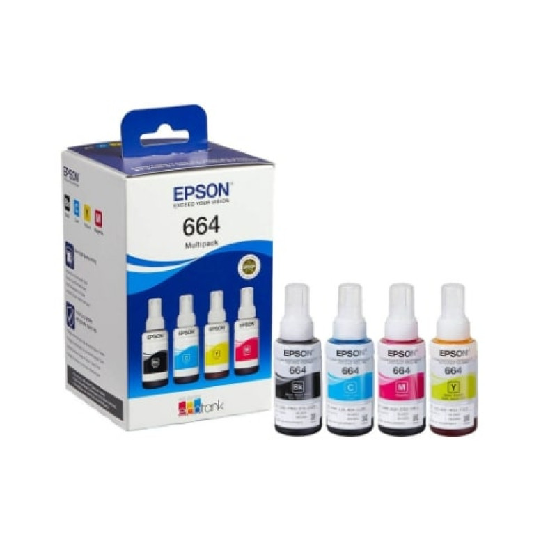 Комплект чорнила Epson L100/L200 Multipack (C,M,Y,Bk) (C13T66464A)