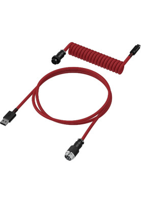 Кабель HyperX USB-A – USB-C, спіральний, 1.37 м Red/Black (6J677AA)