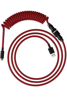 Кабель HyperX USB-A – USB-C, спіральний, 1.37 м Red/Black (6J677AA)