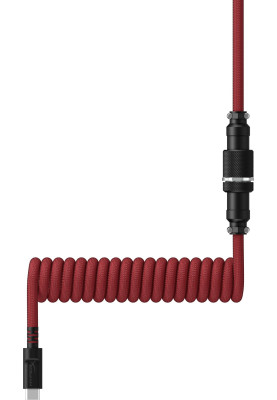 Кабель HyperX USB-A – USB-C, спіральний, 1.37 м Red/Black (6J677AA)