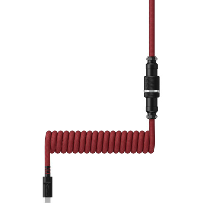 Кабель HyperX USB-A – USB-C, спіральний, 1.37 м Red/Black (6J677AA)