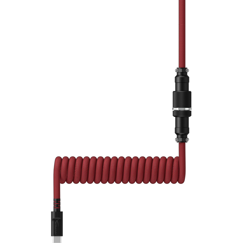 Кабель HyperX USB-A – USB-C, спіральний, 1.37 м Red/Black (6J677AA)