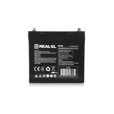 Акумуляторна батарея REAL-EL 12V 55AH (EL122220002) AGM