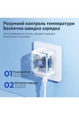 Мережевий зарядний пристрій Remax 35W PD + QC Fast Charger White (RP-U87)