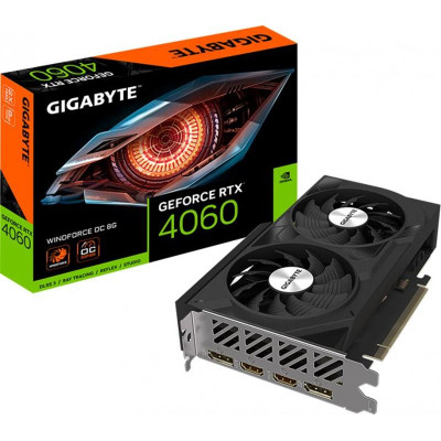 Відеокарта GF RTX 4060 8GB GDDR6 WindForce OC Gigabyte (GV-N4060WF2OC-8GD)