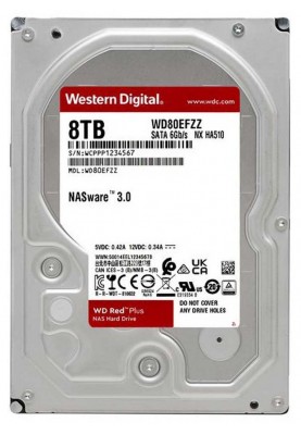 Накопичувач HDD SATA 8.0TB WD Red Plus 5700rpm 128MB (WD80EFZZ)