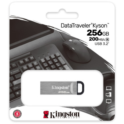 Флеш-накопичувач USB3.2 256GB Kingston DataTraveler Kyson Silver/Black (DTKN/256GB) Флеш-накопичувач USB3.2 256GB Kingston DataTraveler Kyson Silver/Black (DTKN/256GB)
