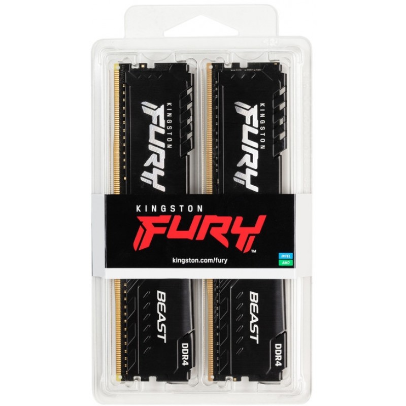 Модуль пам`ятi DDR4 2x4GB/2666 Kingston Fury Beast Black (KF426C16BBK2/8)