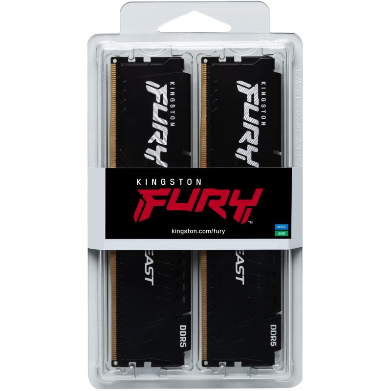 Модуль пам`яті DDR5 2x16GB/4800 Kingston Fury Beast Black (KF548C38BBK2-32)