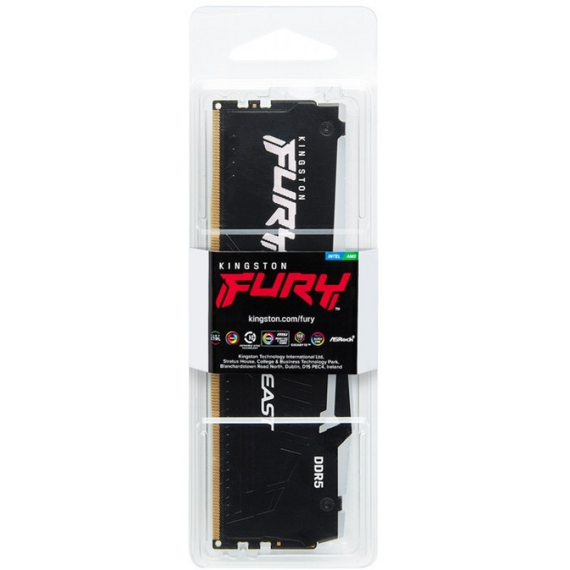 Модуль пам`яті DDR5 16GB/6400 Kingston Fury Beast RGB Black (KF564C32BBA-16)