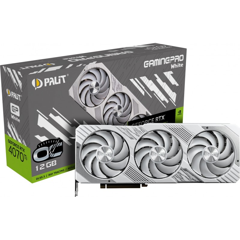 Відеокарта GF RTX 4070 Ti 12GB GDDR6X GamingPro OC White Palit (NED407TV19K9-1043W)