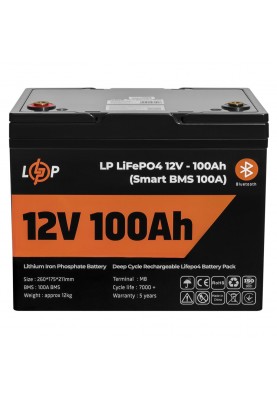 Акумуляторна батарея LogicPower 12V 100 AH (1280Wh) для ДБЖ (Smart BMS 100А) LiFePO4