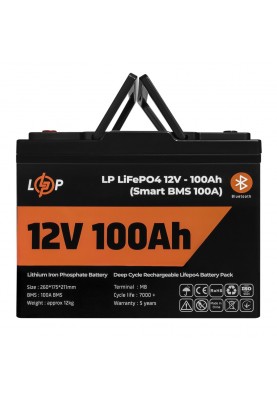 Акумуляторна батарея LogicPower 12V 100 AH (1280Wh) для ДБЖ (Smart BMS 100А) LiFePO4