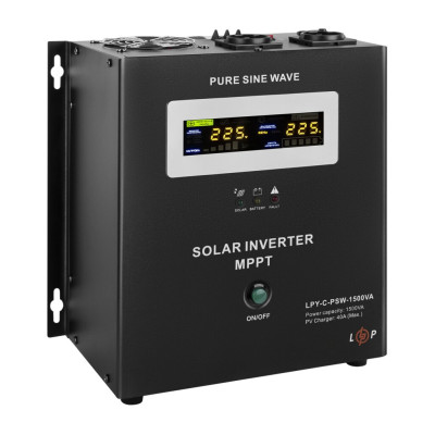 Сонячний інвертор (ДБЖ) LogicPower LPY-С-PSW-1500VA (1050Вт) MPPT 24V (LP19541)